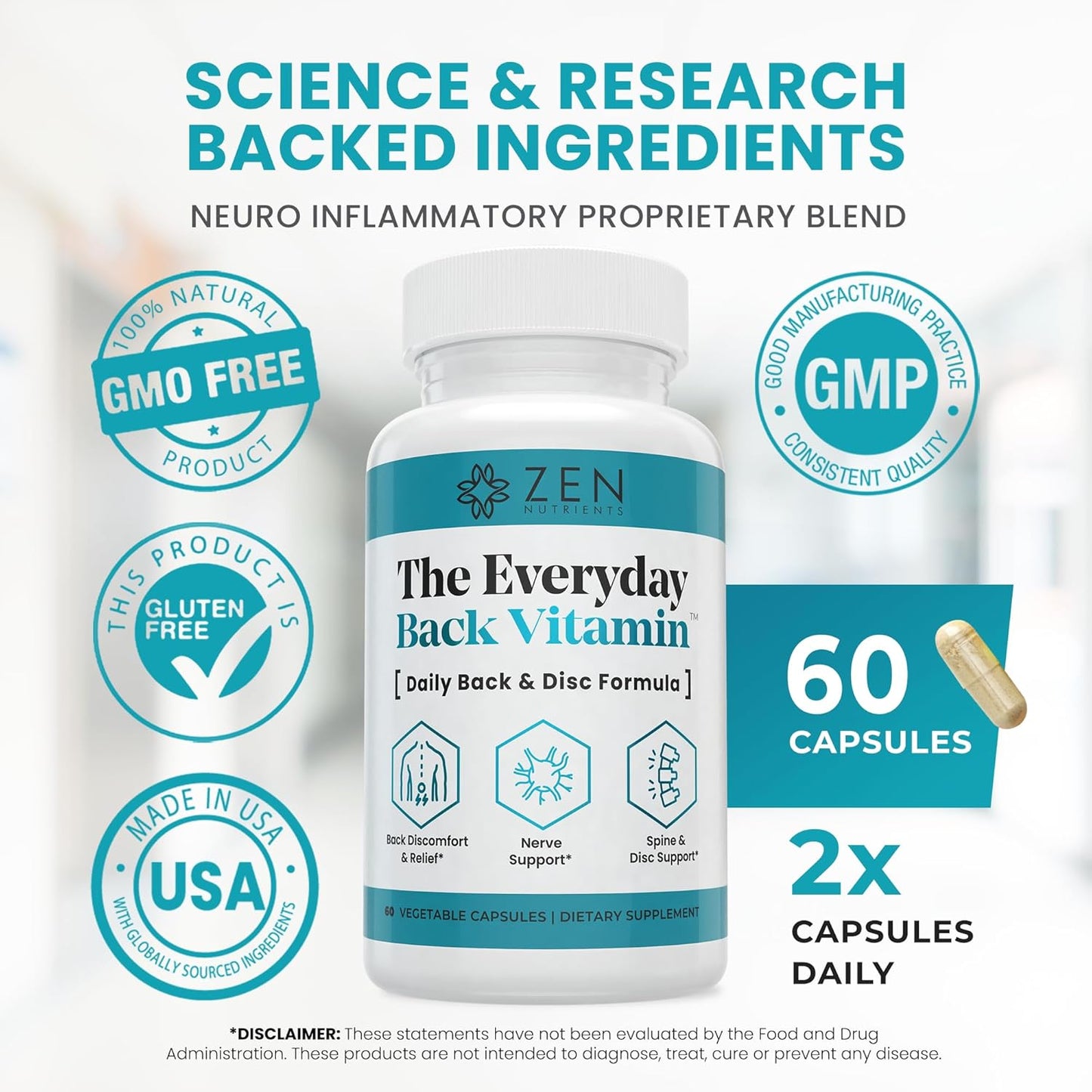 The Everyday Back Vitamin™ | 20-in-1 Formula with patented Curcugen® 39x more Turmeric