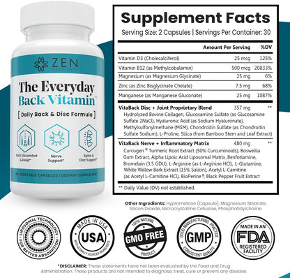 The Everyday Back Vitamin™ | 20-in-1 Formula with patented Curcugen® 39x more Turmeric