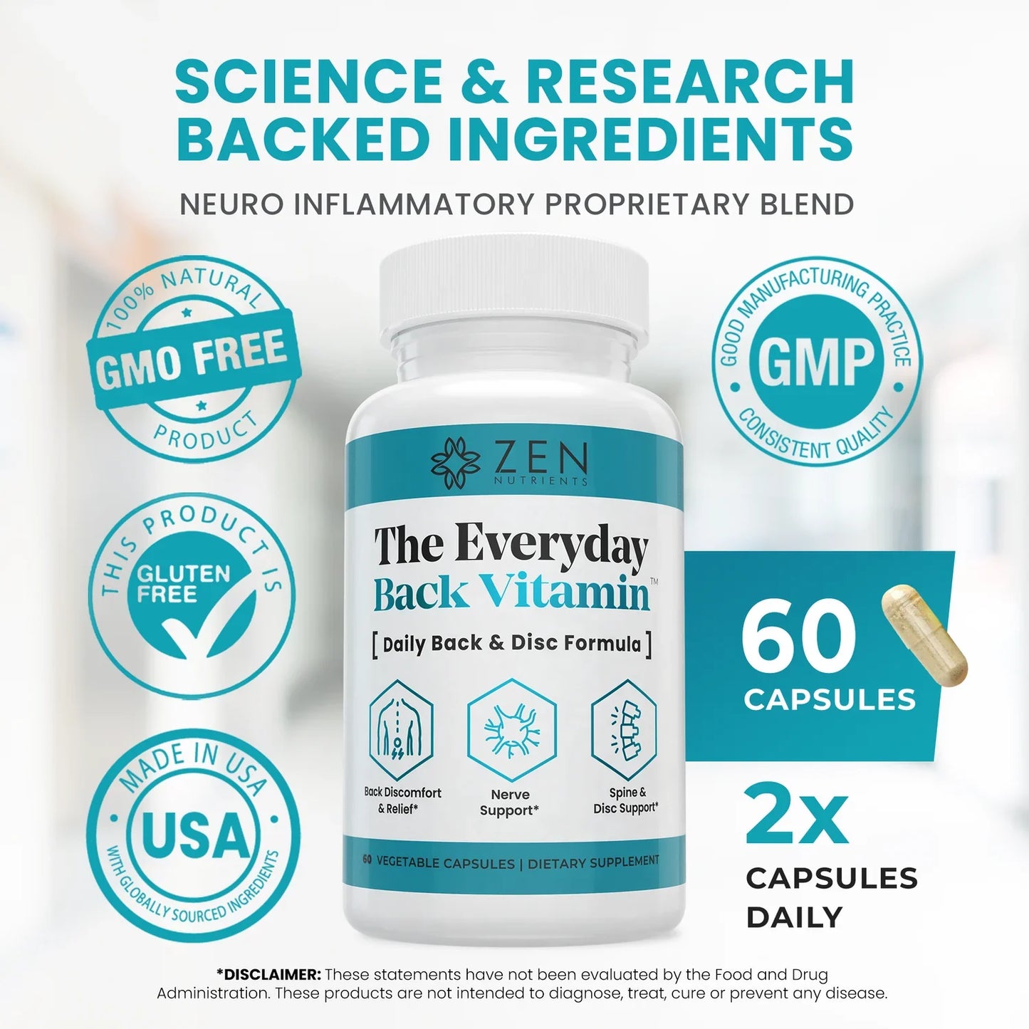 The Everyday Back Vitamin™ | 20-in-1 Formula with patented Curcugen® 39x more Turmeric